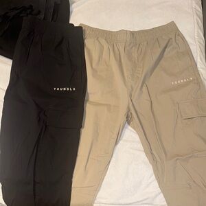 YoungLA Black and Tan Joggers
